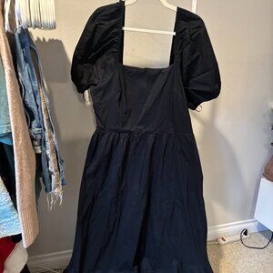 Express Black Long Maxi Dress with Puffy Sleeves